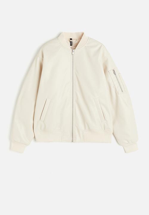 H&M - Coated bomber jacket - light beige