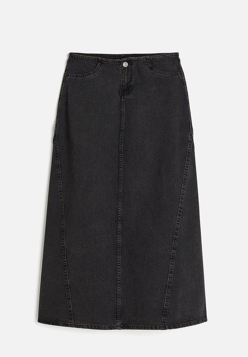 H&M - Denim maxi skirt - black