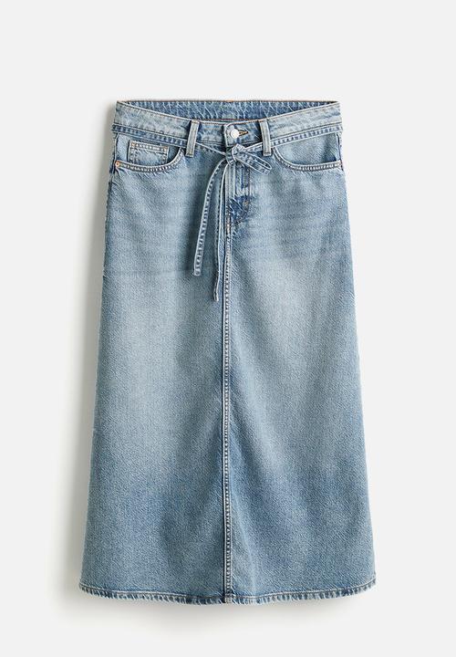 H&M - Feather soft denim skirt - light denim blue