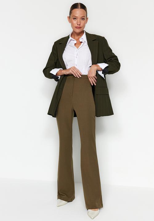 Trendyol - Spanish leg flare woven trousers - khaki