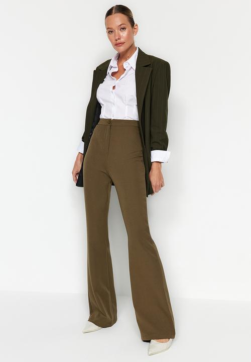 Trendyol - Spanish leg flare woven trousers - khaki