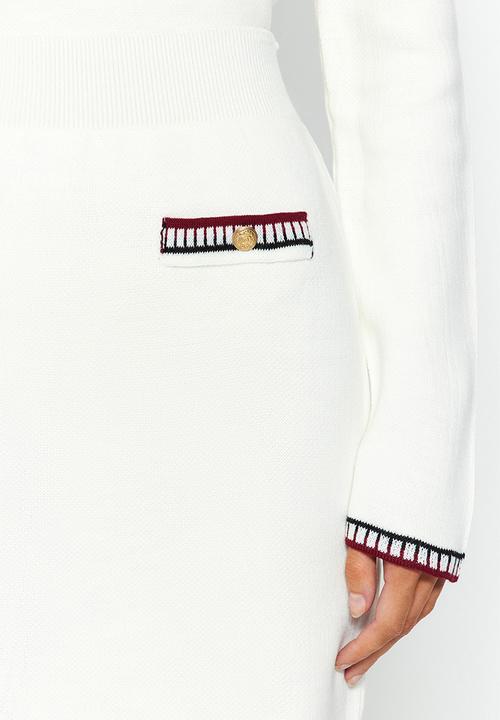 Trendyol - Color block knitwear skirt bottom-top set - ecru