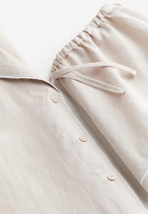 H&M - Linen-blend pyjamas - light beige