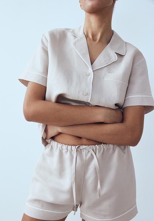 H&M - Linen-blend pyjamas - light beige