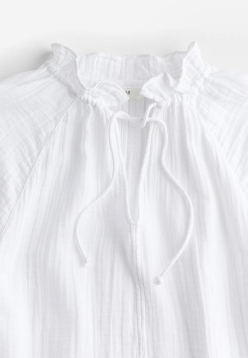 H&M - Muslin popover blouse - white