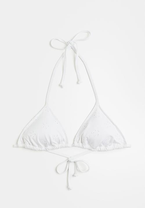 H&M - Padded triangle bikini top - white