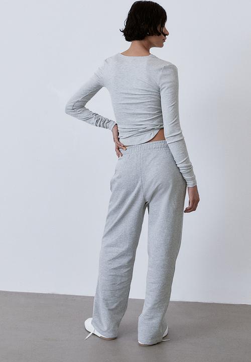 H&M - Straight sweatpants - light grey marl