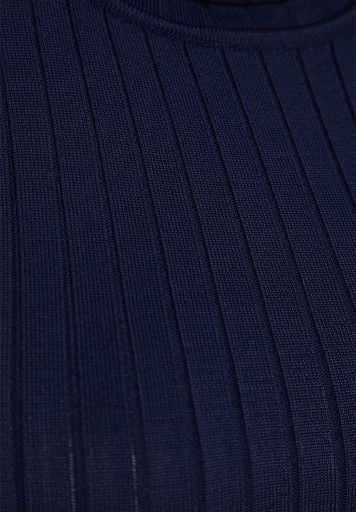 Trendyol - Basic Color Block Knitwear Blouse - Navy Blue 