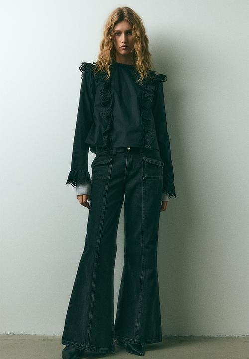 H&M - Wide regular jeans - black