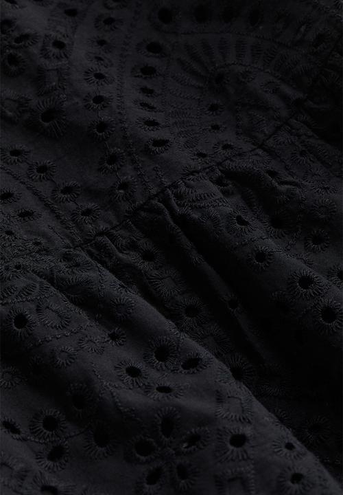 H&M - Broderie anglaise tunic dress - black