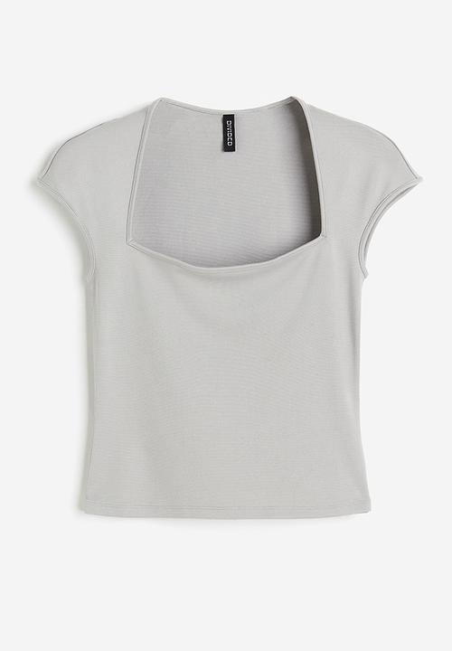 H&M - Cap-sleeved top - grey