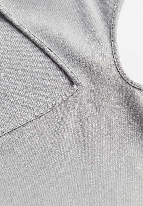 H&M - Cap-sleeved top - grey