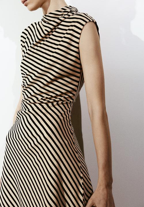 H&M - Draped jersey dress - beigei