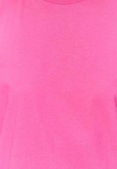 Trendyol - 100% Cotton Basic High Neck Knitted T-Shirt - Dark Pink 