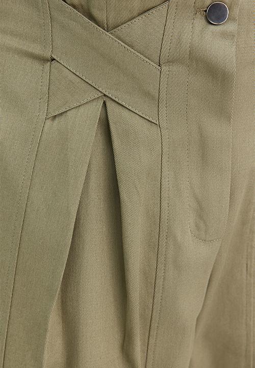 Trendyol - Cotton Carrot Pattern Woven Trousers - Khaki 