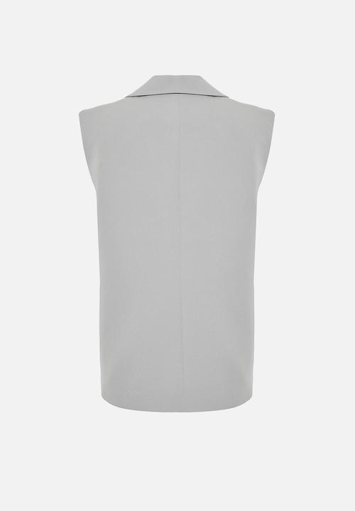 Trendyol - Regular Padding Woven Vest - Gray 