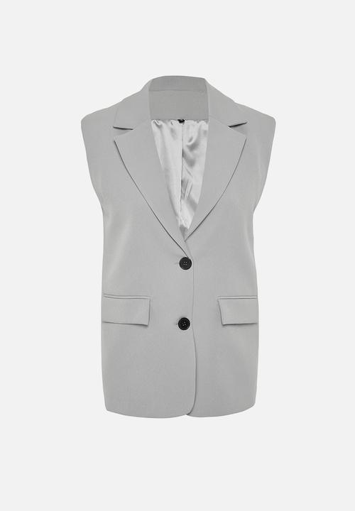 Trendyol - Regular Padding Woven Vest - Gray 