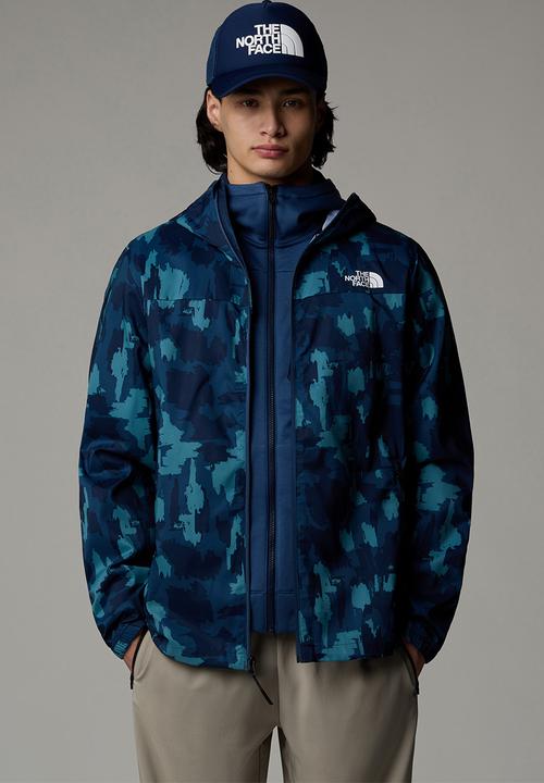The North Face - MA Hooded wind jacket print- Summit Navy Painted Mountains Print (6VI)