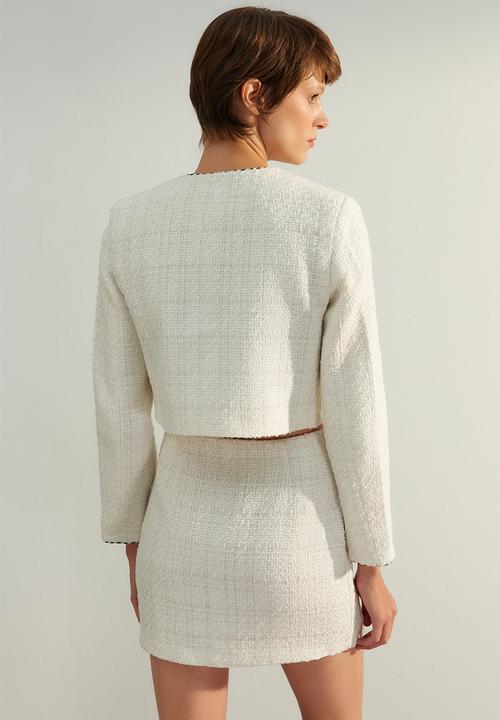 Trendyol - Limited edition crop woven jacket - ecru