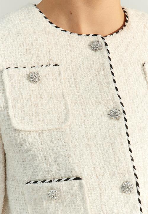 Trendyol - Limited edition crop woven jacket - ecru