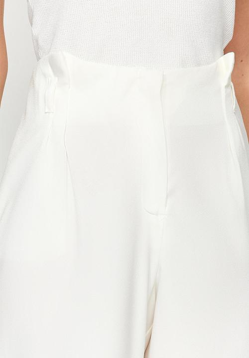 Trendyol - High waist wide leg woven trousers - ecru