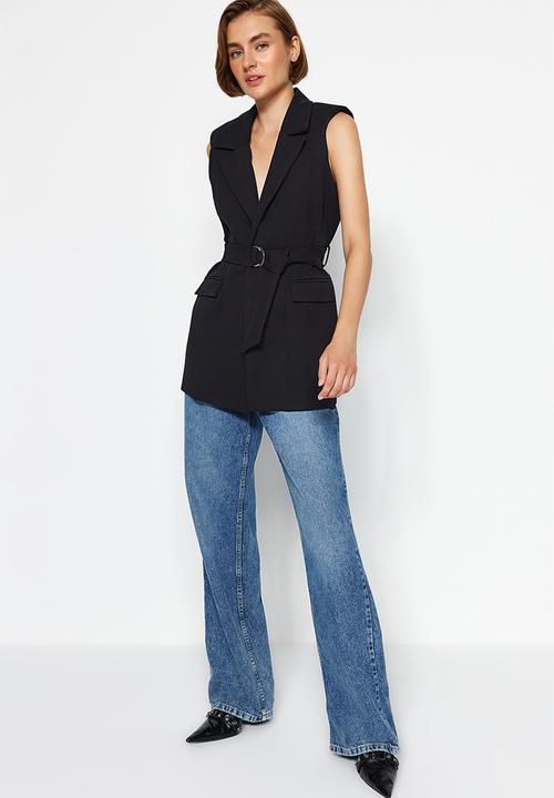 Trendyol - Regular tied woven vest - black