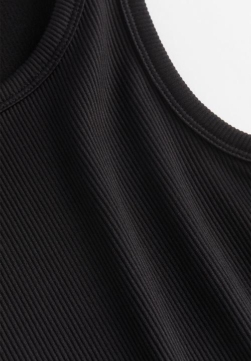 H&M - Ribbed vest top - black