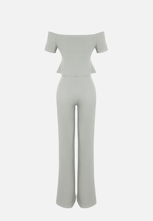Trendyol - Carmen collar woven top-bottom set - mint