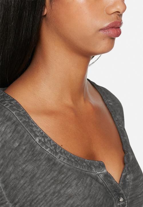 GUESS - Lace Trim Henley Top