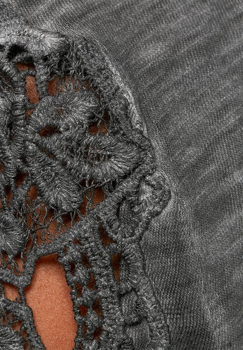 GUESS - Lace Trim Henley Top
