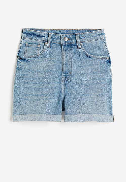 H&M - Mom ultra high denim shorts - light denim blue