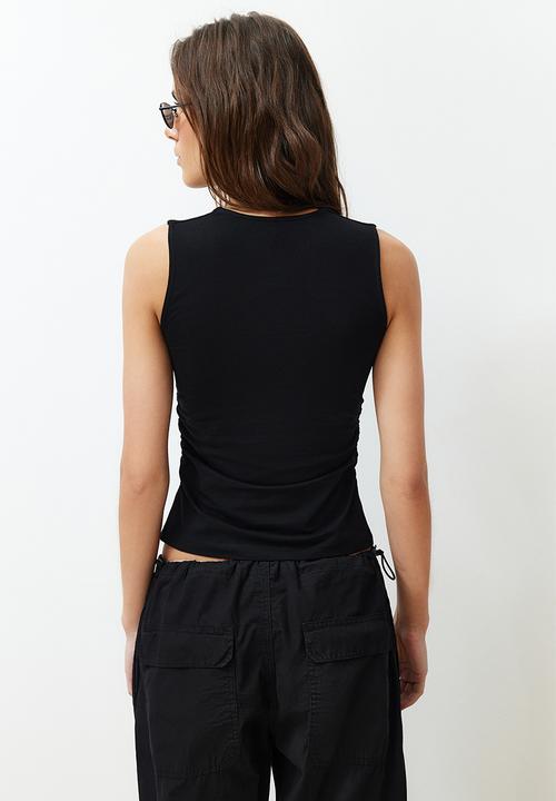 Trendyol - Square Neck Knitted Top- black 
