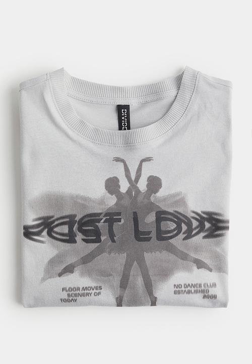 H&M - Printed T-shirt - light grey ballet dancers