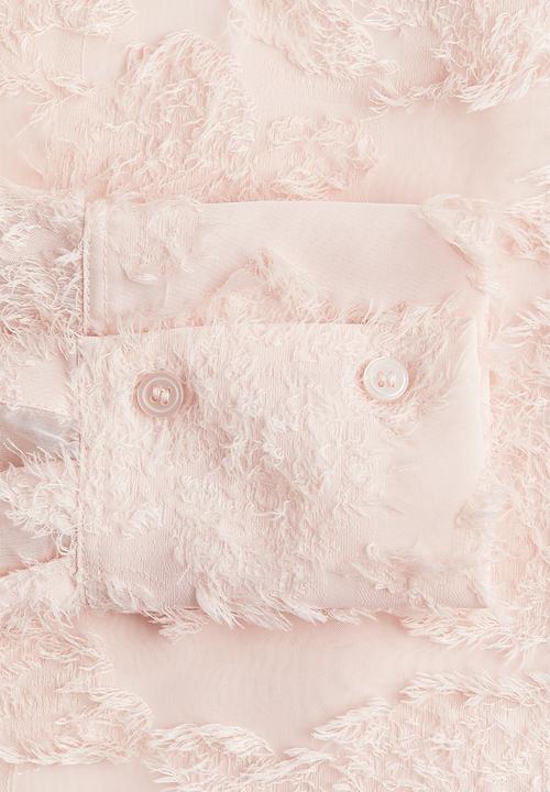 H&M - Textured-weave shirt - light pink