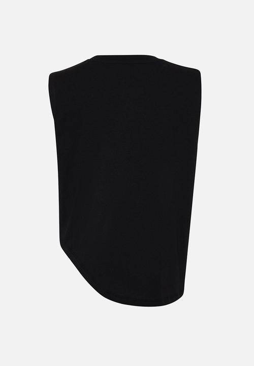 Trendyol - Asymmetrical crew neck knitted t-shirt - black