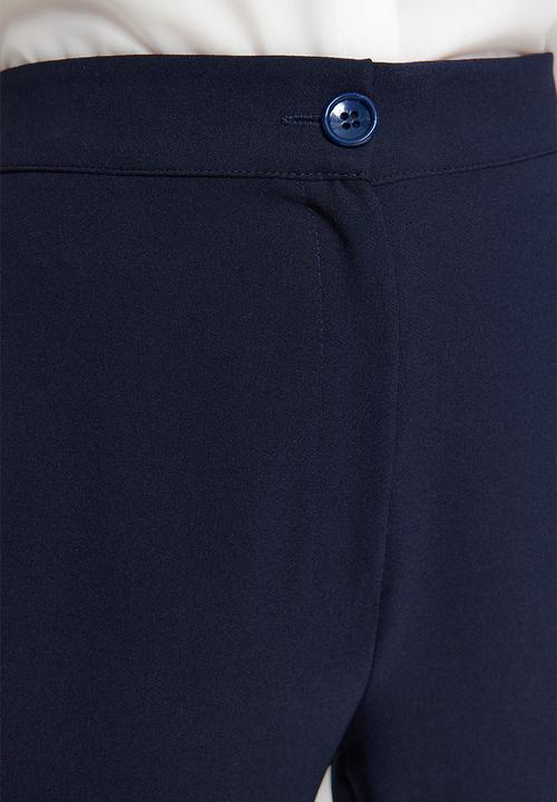 Trendyol - Spanish leg flare woven trousers - navy blue