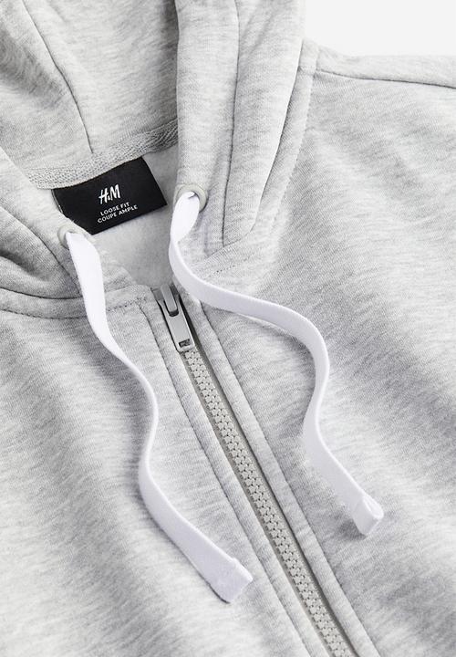 H&M - Loose fit zip-through hoodie - grey