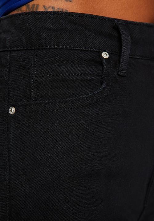 Trendyol - Slit high waist flare jeans - black