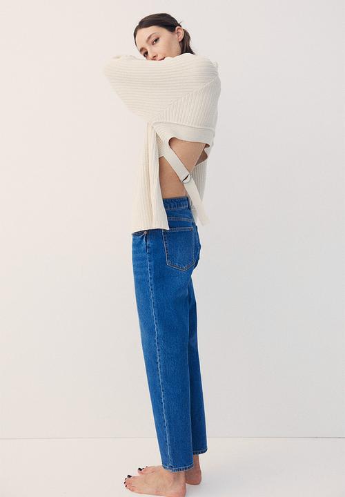 H&M - Slim straight high ankle jeans - denim blue 