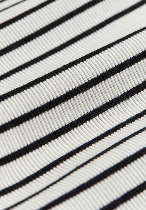 H&M - Ribbed t-shirt - white & black striped