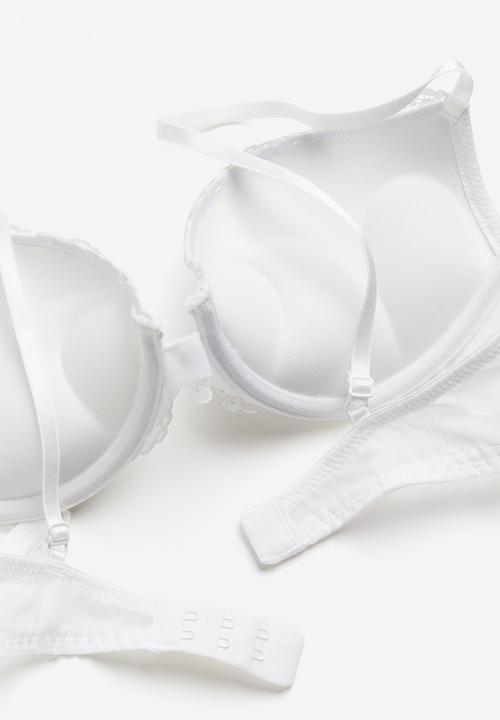 H&M - Lace super push-up bra - white