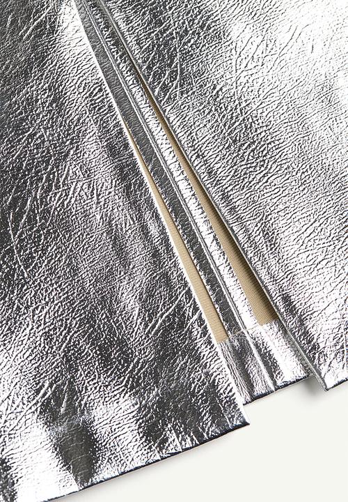 H&M - Coated skirt - silver-coloured 