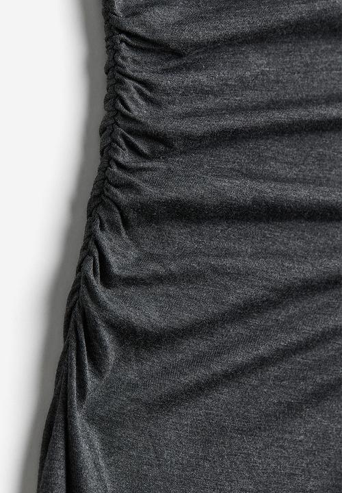 H&M - Gathered bodycon dress - dark grey marl