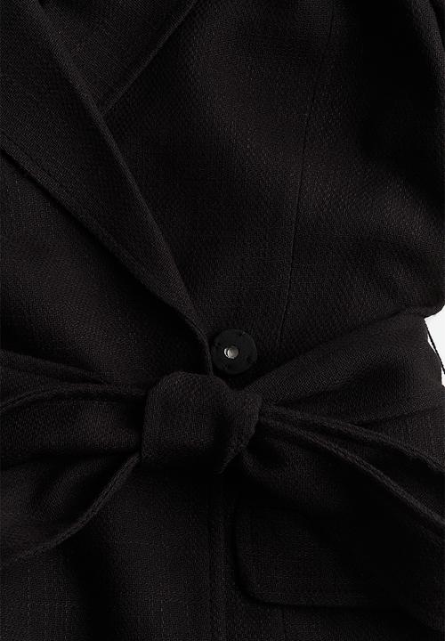 H&M - Tie-belt blazer dress - black