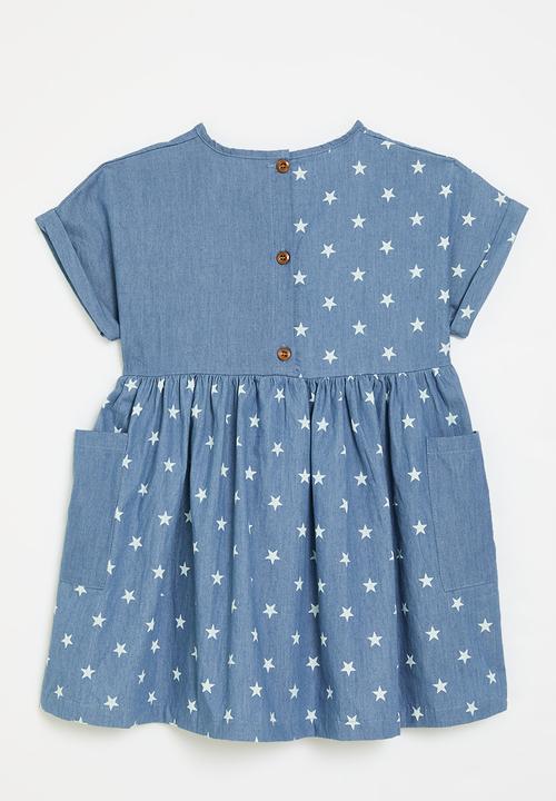 Pop Candy - Printed denim dress - blue & white