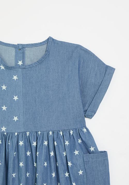 Pop Candy - Printed denim dress - blue & white