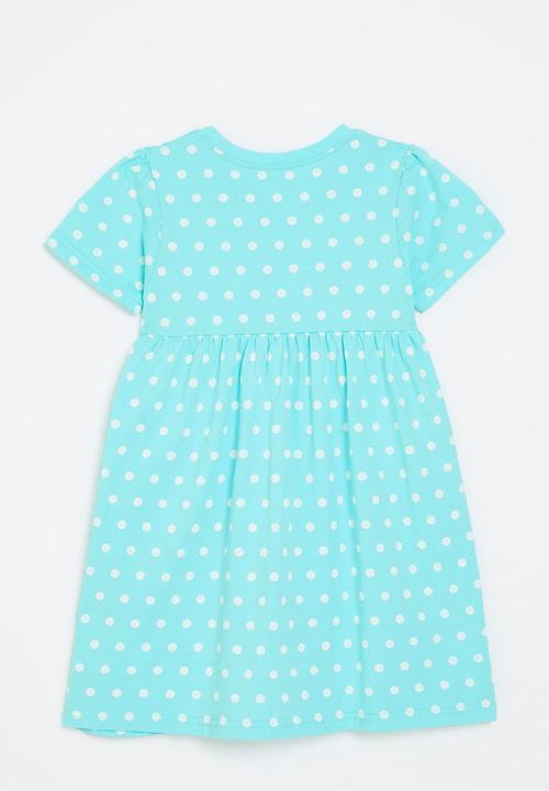 Pop Candy - Polka dot dress - light blue & white