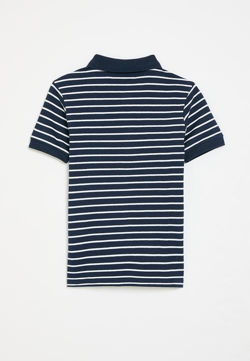 MINOTI - Y/dyed pique polo - navy