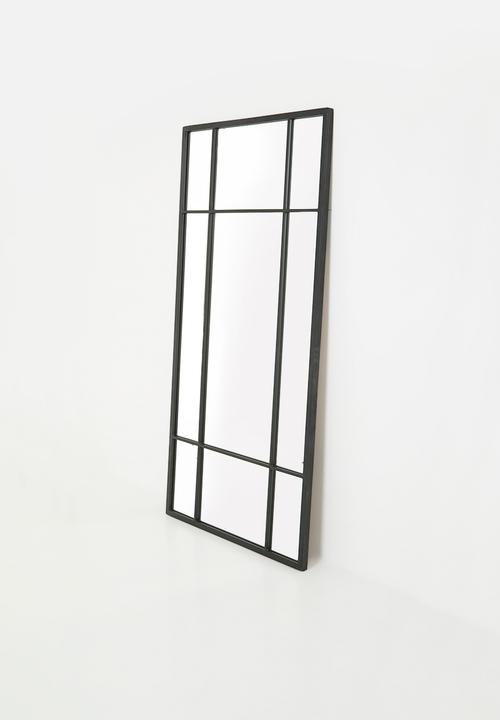 Native Decor - Paned full length mirror - black
