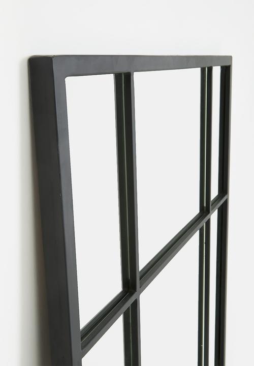Native Decor - Paned full length mirror - black